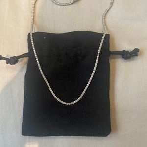 Sterling silver 925 1.5mm tennis Cubic Zirconia Necklace